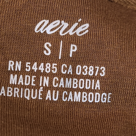 Aerie Dream Sherpa Quarter Zip Sweatshirt Dijon Brown Oversized women's small - Picture 3 of 11